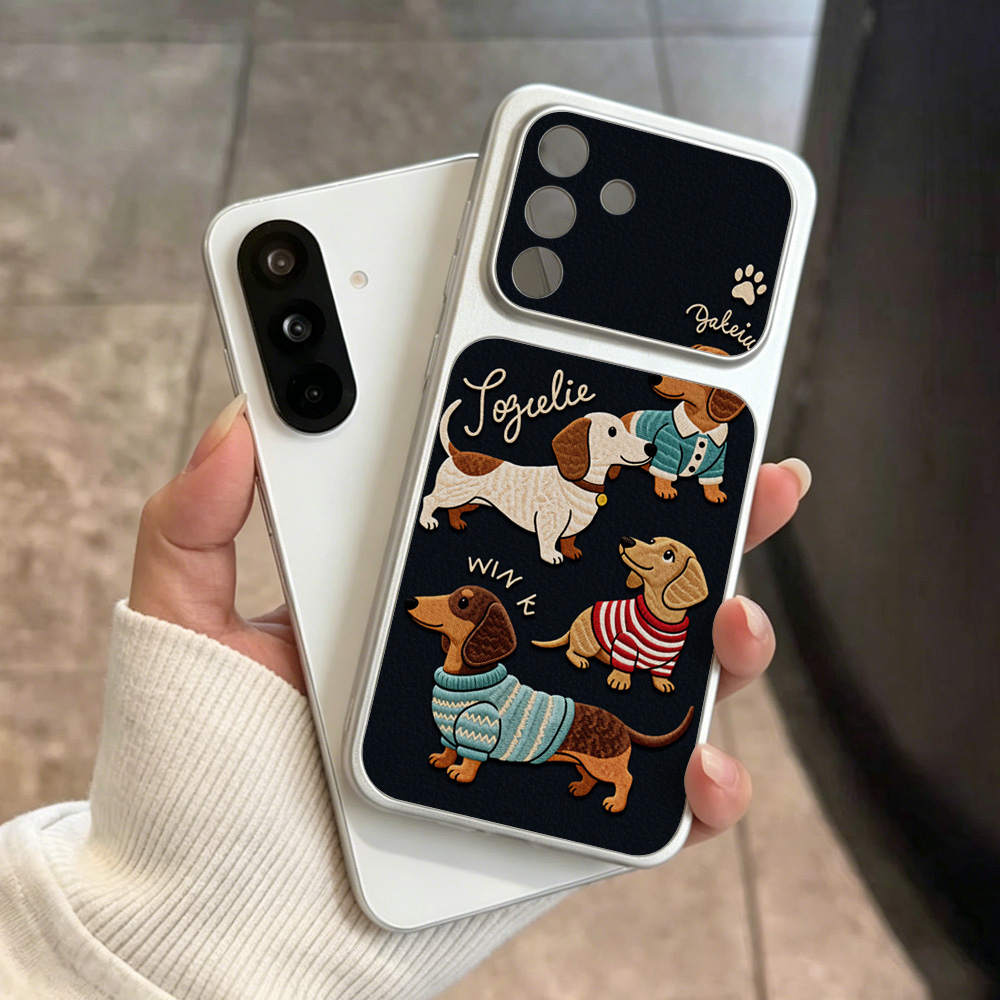 Camera Leather Case - Cartoon Puppy Leather Phone Case For