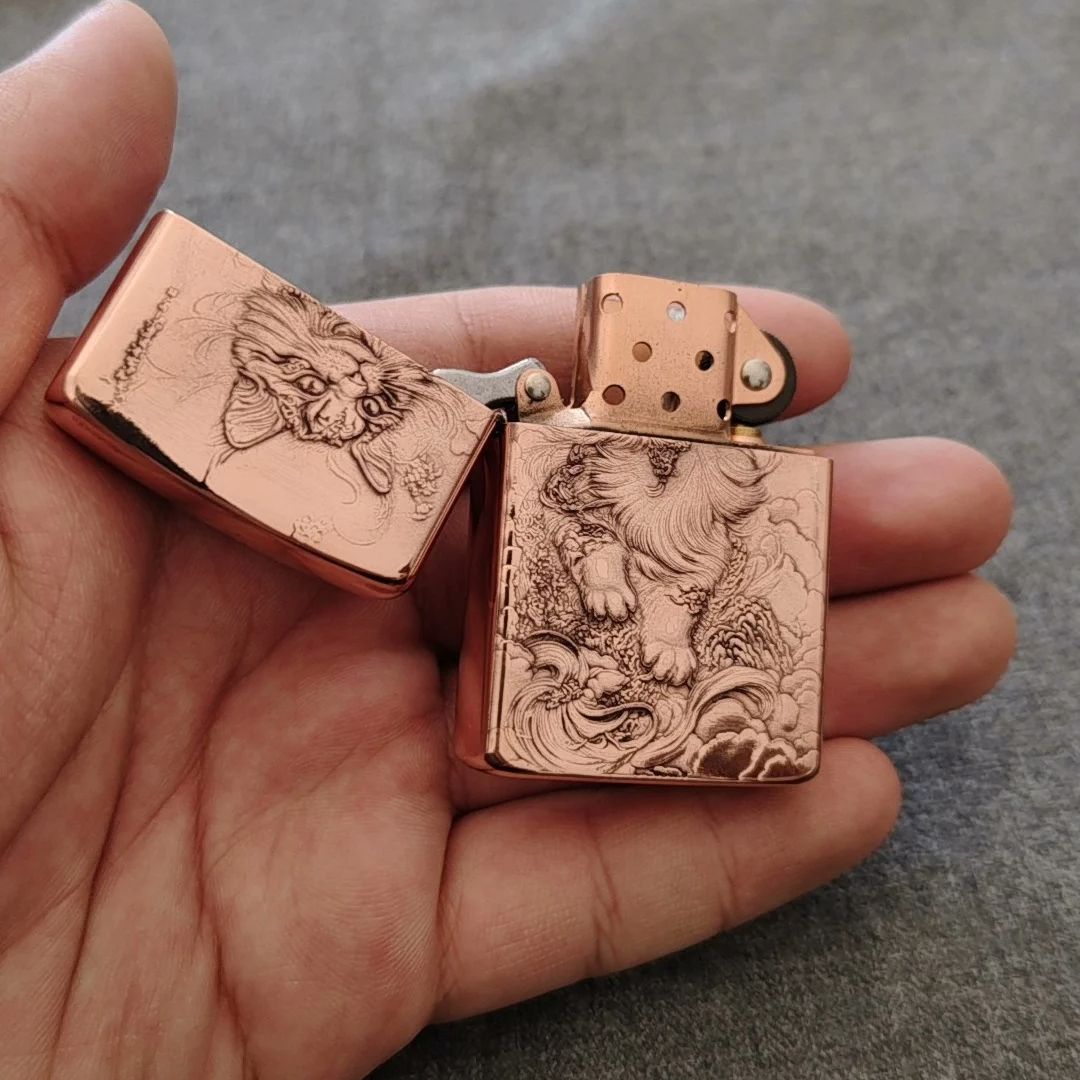 Red Copper Embossed Cat Oil Li - Vintage Collectible Lighters 评论和价格