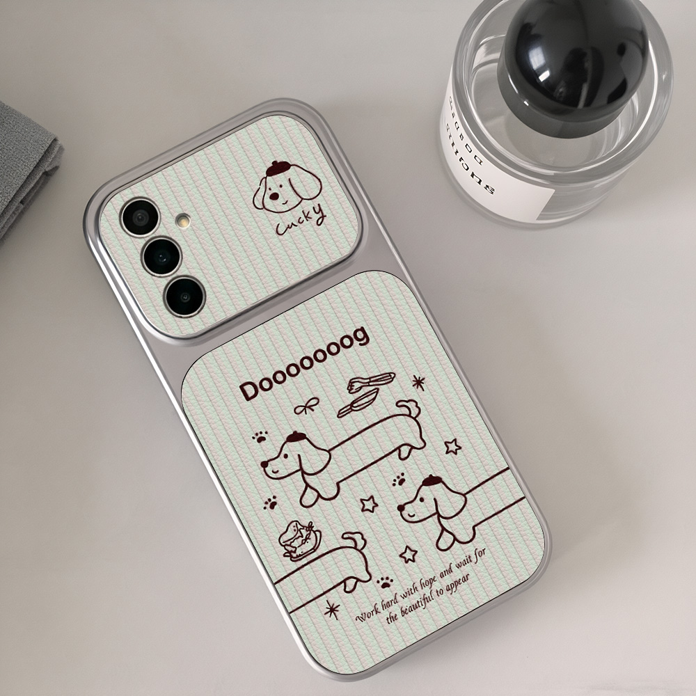 Cartoon Dachshund Phone Case F - Camera Leather Case 评论和价格