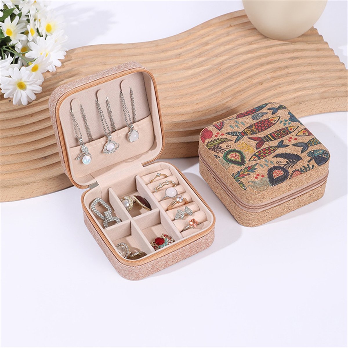 [N84R] 4PCS Vintage Cork Jewel - Vintage Zipper 评论和价格