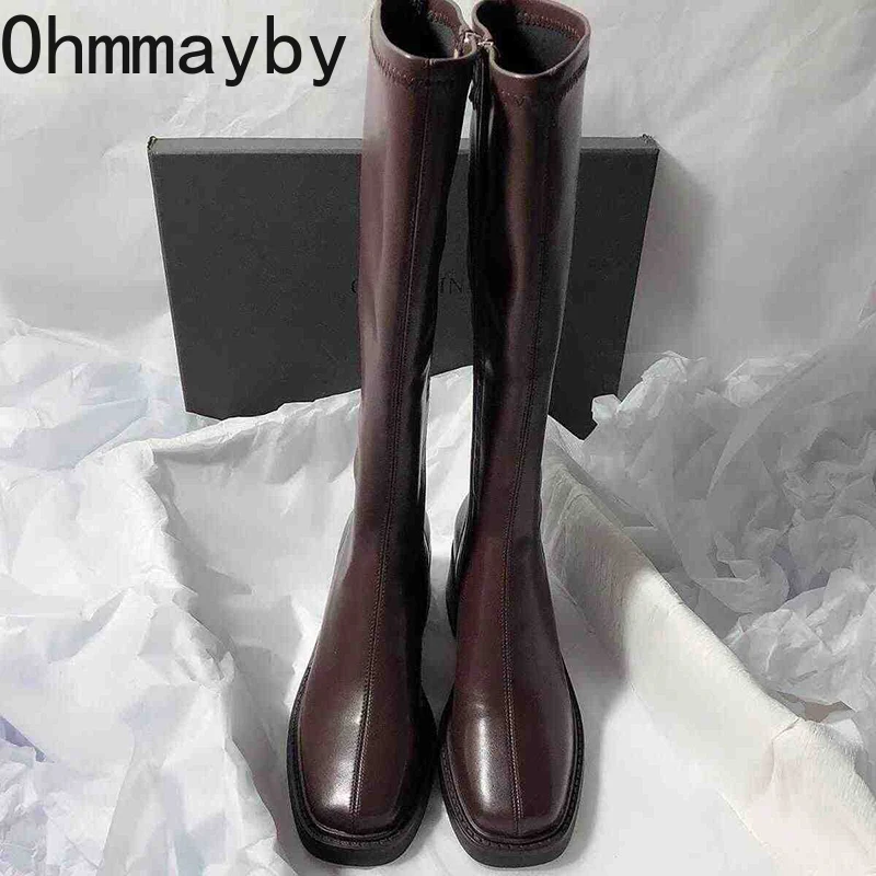 Vintage Thick Heel Women Knee  - Vintage Zipper 评论和价格