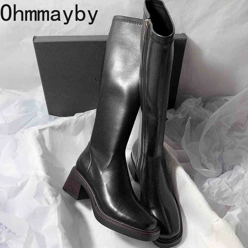 Vintage Thick Heel Women Knee  - Vintage Zipper 评论和价格