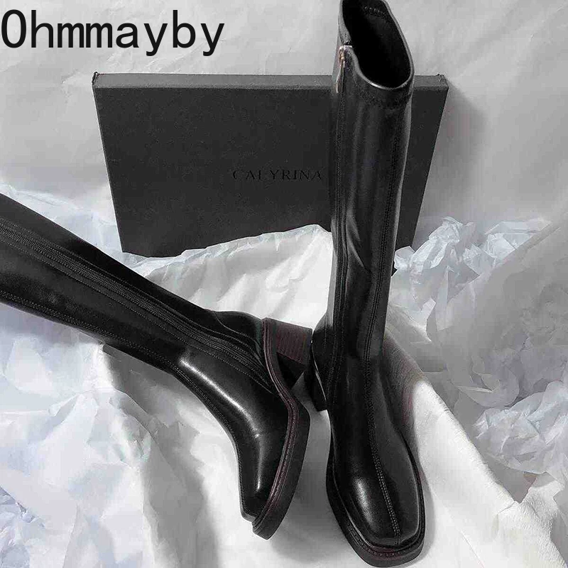 Vintage Thick Heel Women Knee  - Vintage Zipper 评论和价格