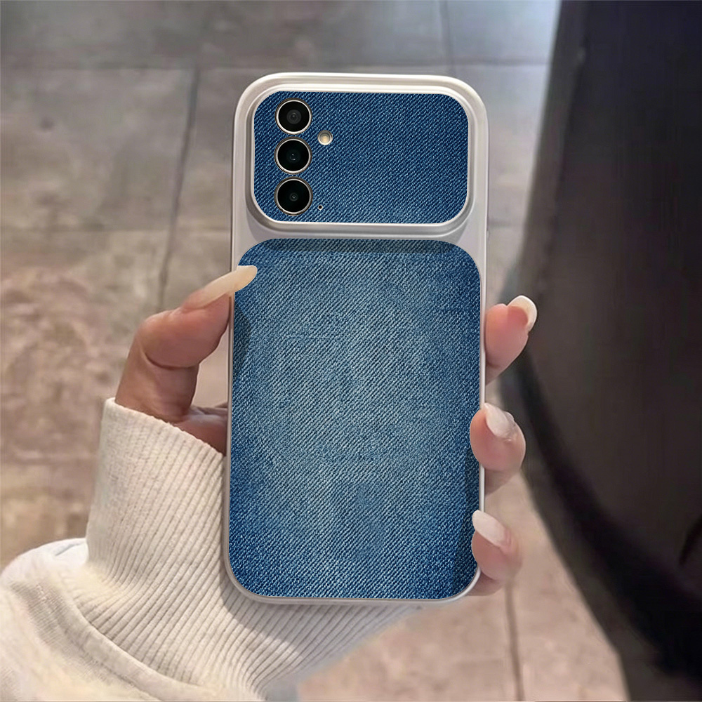 Retro Blue Denim PU Leather Ph - Camera Leather Case 评论和价格