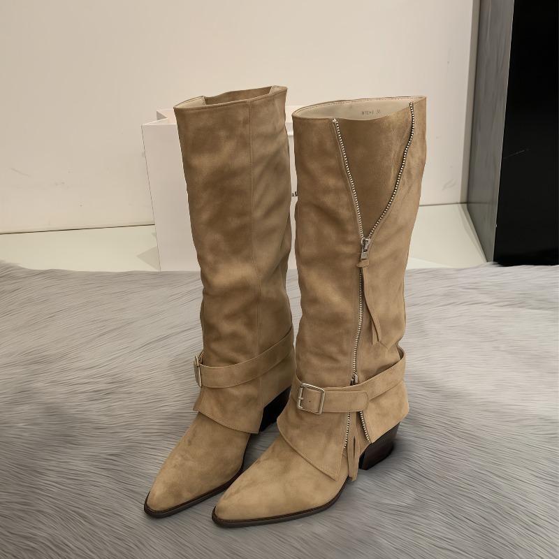 Women's Boots Vintage Suede Le - Vintage Zipper 评论和价格