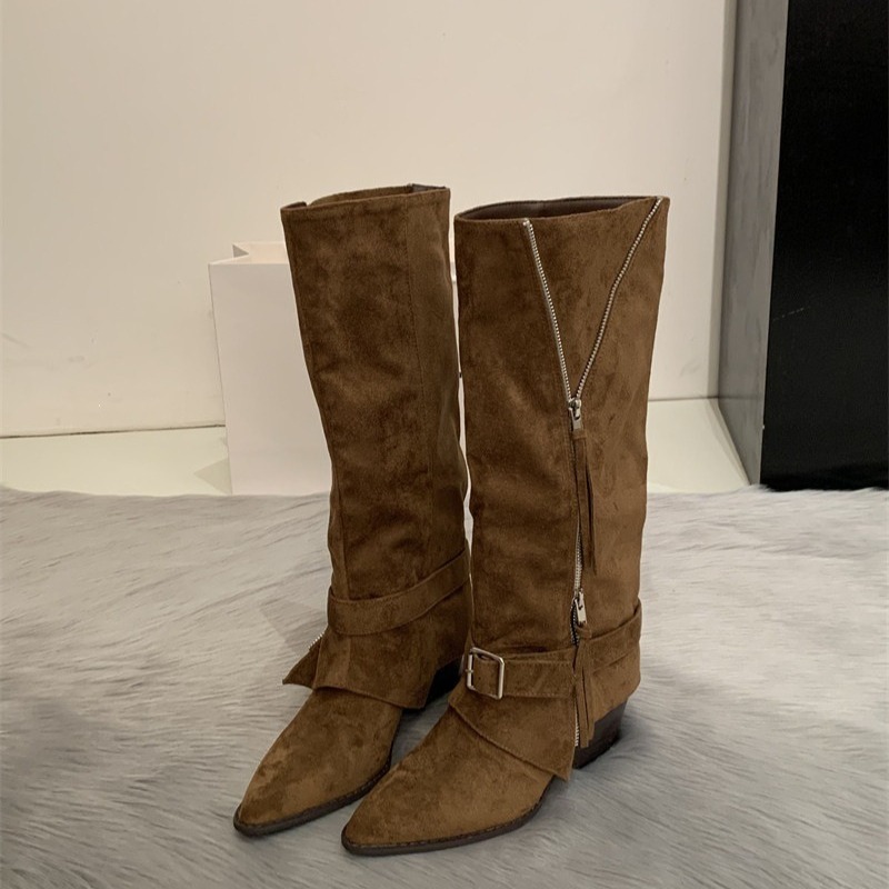 Women's Boots Vintage Suede Le - Vintage Zipper 评论和价格