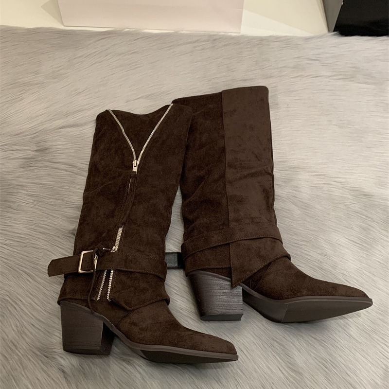 Women's Boots Vintage Suede Le - Vintage Zipper 评论和价格